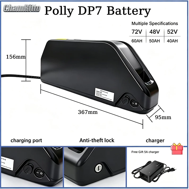 36 فولت 48 فولت 52 فولت أنبوب  - مراجعة Electric Bicycle Battery 72V 30Ah وسعره