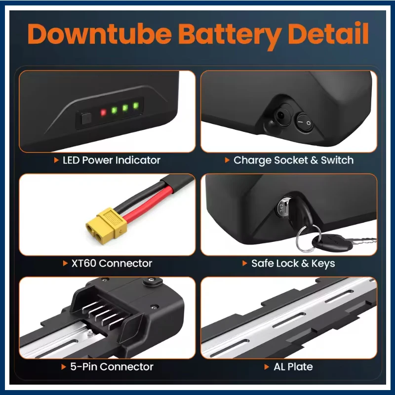 36 فولت 48 فولت 52 فولت أنبوب  - مراجعة Electric Bicycle Battery 72V 30Ah وسعره